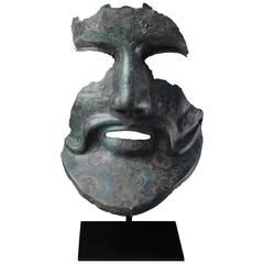 Ancient Greek Bronze Helmet Mask, 350 BC
