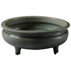 Antique Chinese Ming Dynasty Longquan Tripod Censer, 15th Century