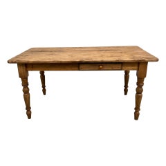Mesa de granja de pino francés de los años 70 con su extensión