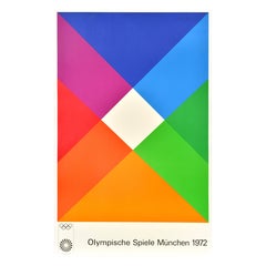 Original Vintage Sport Poster Munich Olympics 1972 Max Bill Shapes Design