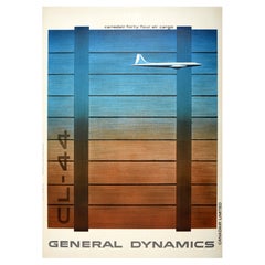 Original Vintage General Dynamics Poster Canadair, vierundvierzig Air Cargo Nitsche, Vintage