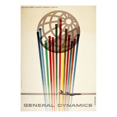 Original Vintage General Dynamics Poster Fastest Jetliner Convair 880 Nitsche, Original, Vintage