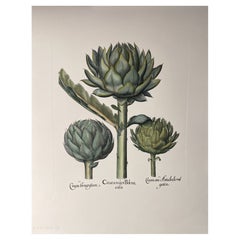 Italienische Contemporary Hand gemalt Botanical Green Print "Artischocke" 1 von 2