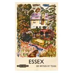 Original Vintage British Railways Travel Poster Essex See Britain By Train