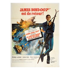 Póster original de época de la película James Bond Al servicio secreto de su majestad 007