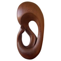 Large Carved Wood Abstract Sculpture