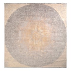 Rug & Kilim's Modern Rug in Beige und grauem Medaillon-Muster