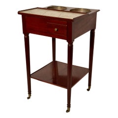 Antique French Mahogany and Marble Rafraîchissoir or Wine Table, Circa 1900's.
