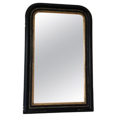 Antique Louis Philippe Mirror In Black and Gold Francia Finales Siglo XIX