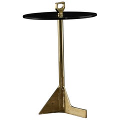 Moderner Cocktailtisch aus Glas und gegossener Bronze von Costantini, Bellance, auf Lager
