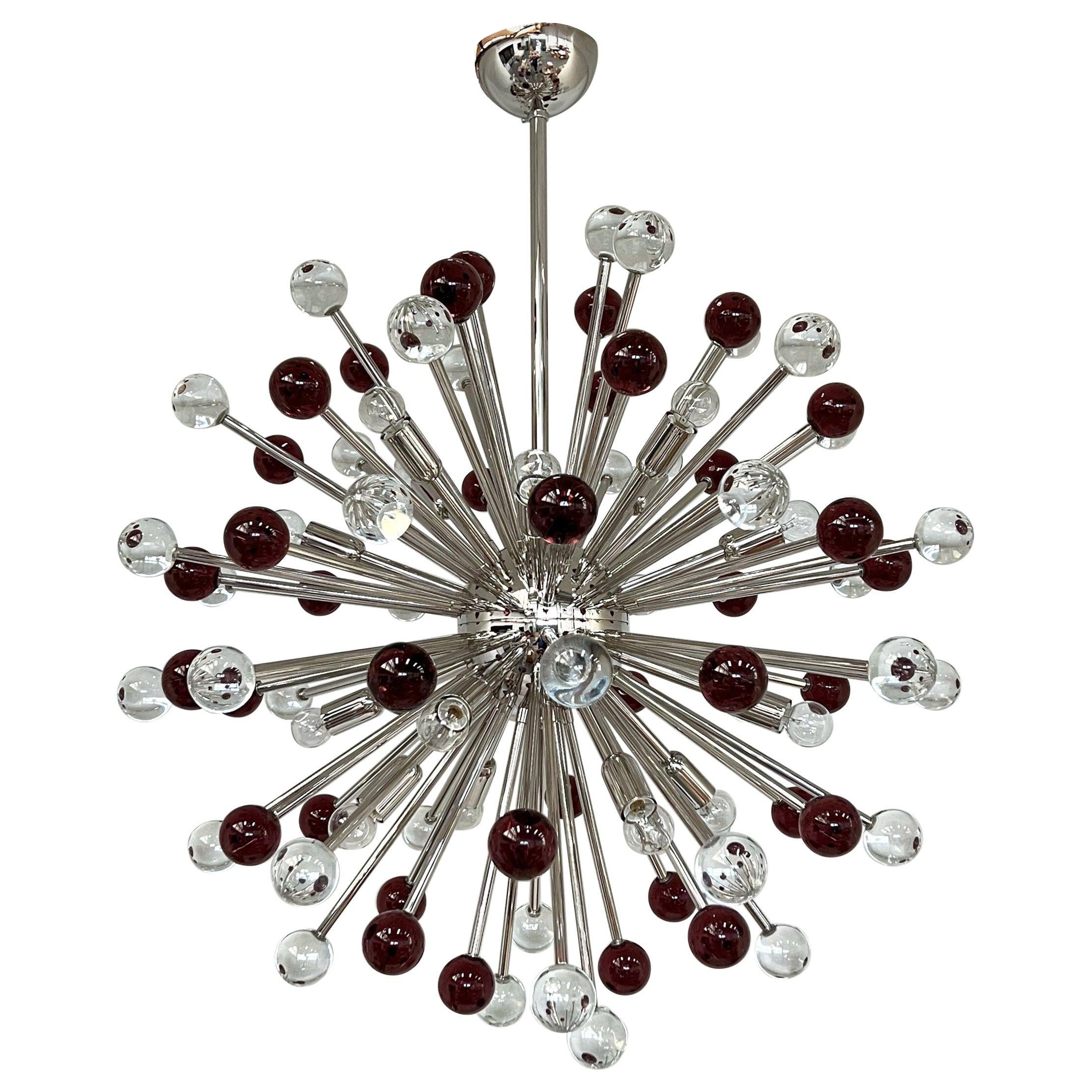 Lustre Spoutnik transparent en améthyste de Fabio Ltd