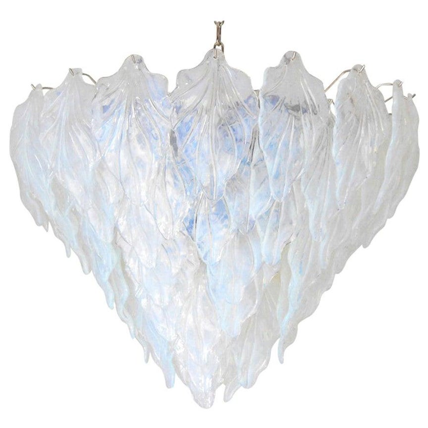 Opaline Leaves Chandelier by Fabio Ltd For Sale
