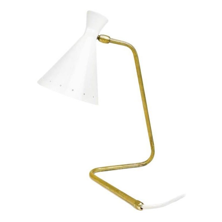 Italian Modern Table Lamp in Brass and Enamel by Fabio Ltd For Sale