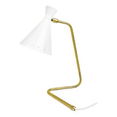Italian Modern Table Lamp in Brass and Enamel by Fabio Ltd