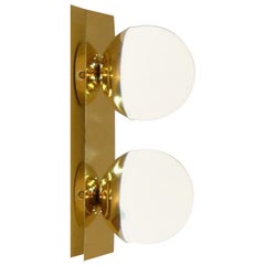 Italian Modern Brass and Opaline Glass Sconce / Flush Mount by Fabio Ltd