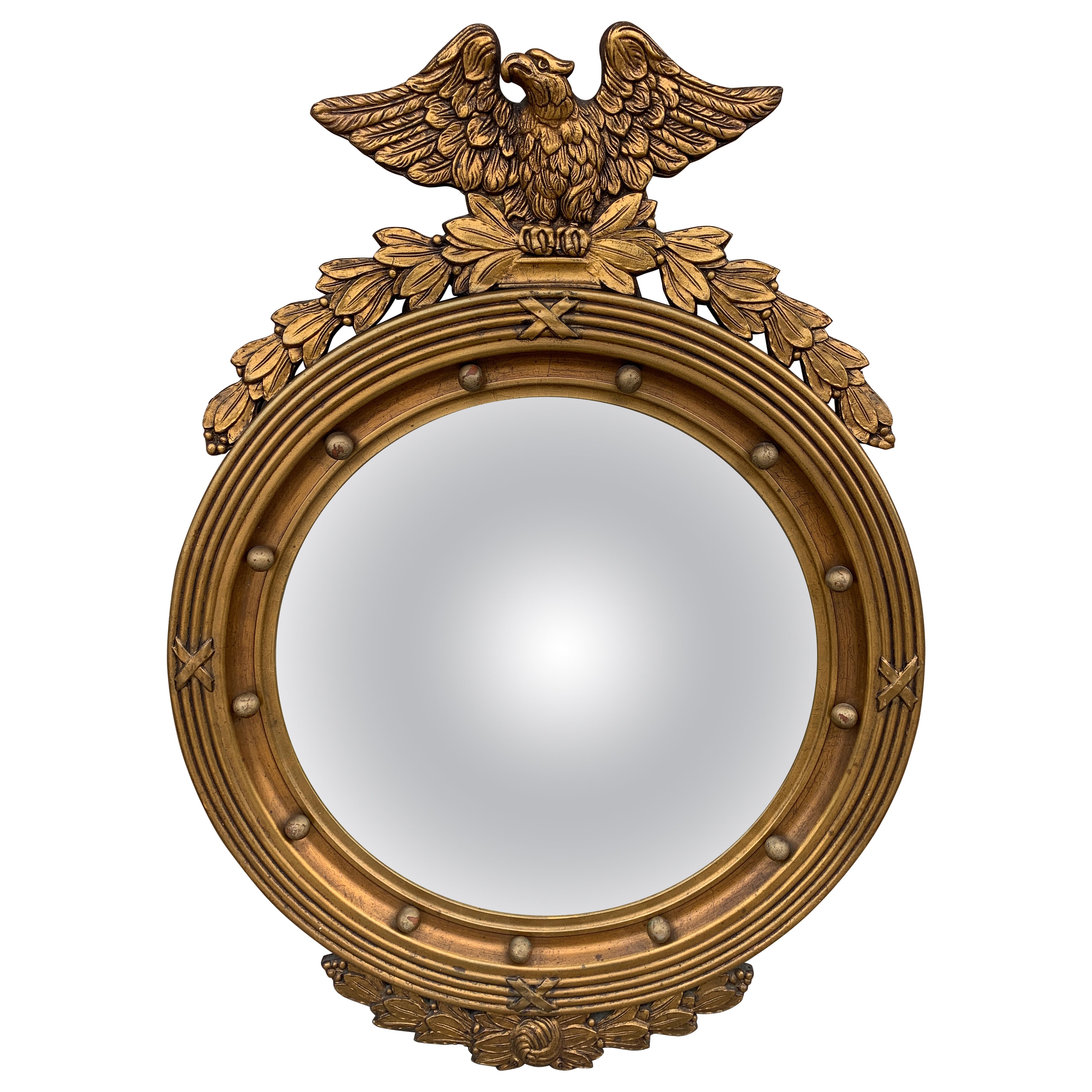 American Federal Giltwood Eagle Bullseye Konvexspiegel