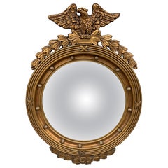 Miroir convexe Giltwood Eagle Bullseye de l'American Federal
