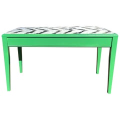 Custom Lacquered Kelly Green Bench