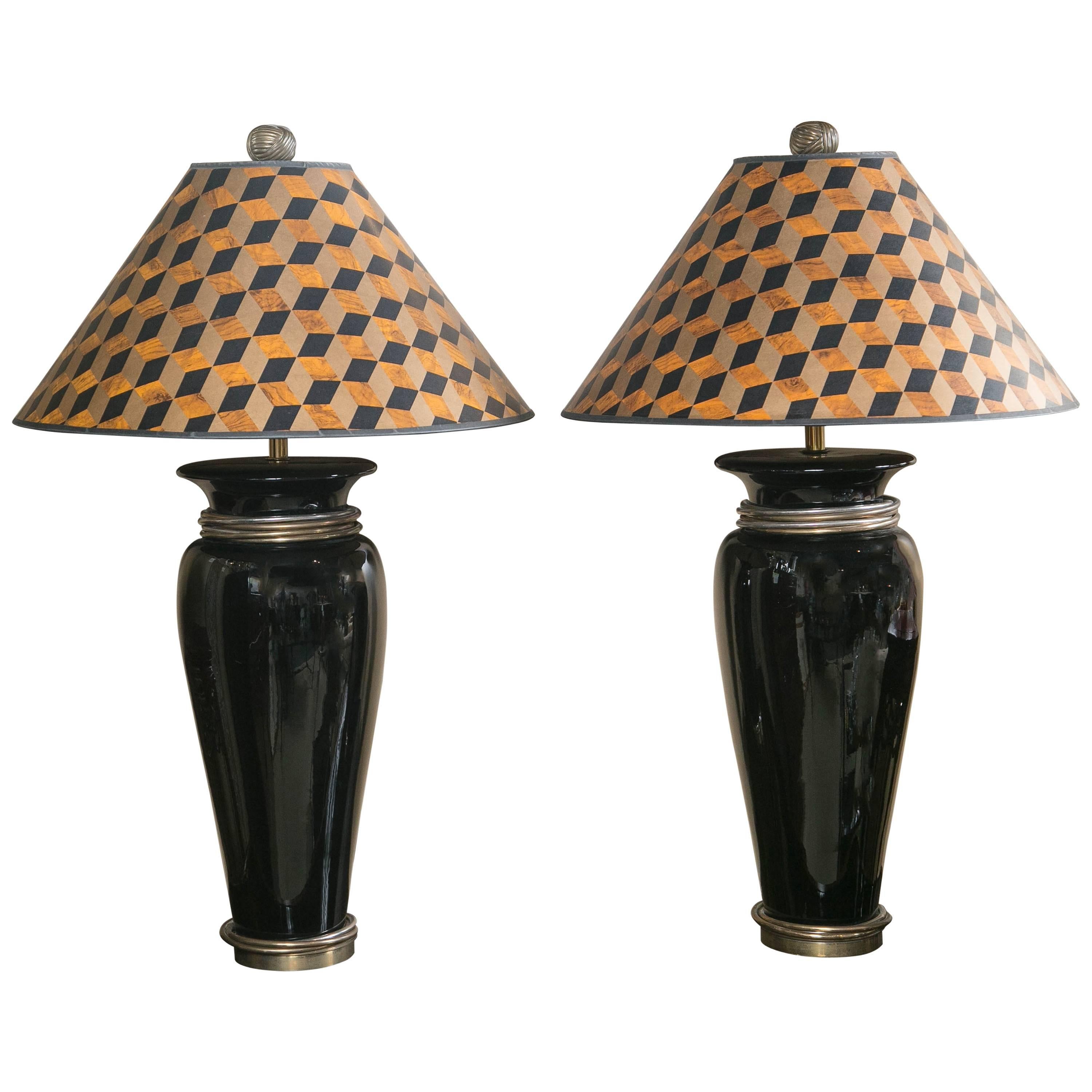Handsome Pair of Vintage Chapman Table Lamps For Sale