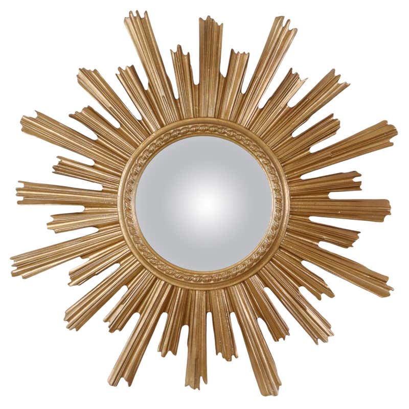 Deknudt Gold Leaf Gilded Wooden Sun Mirror Sunburst Convex 65cm For ...