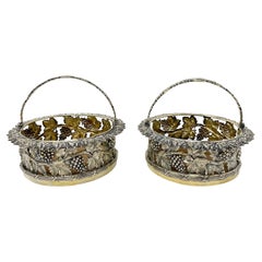 Par de posavasos ingleses antiguos de plata de ley de Sheffield Ca. 1830