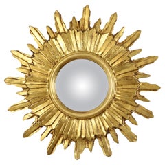 Golden Sunburst Mirror Sun Mirror Wood Convex Witch Mirror Sixties