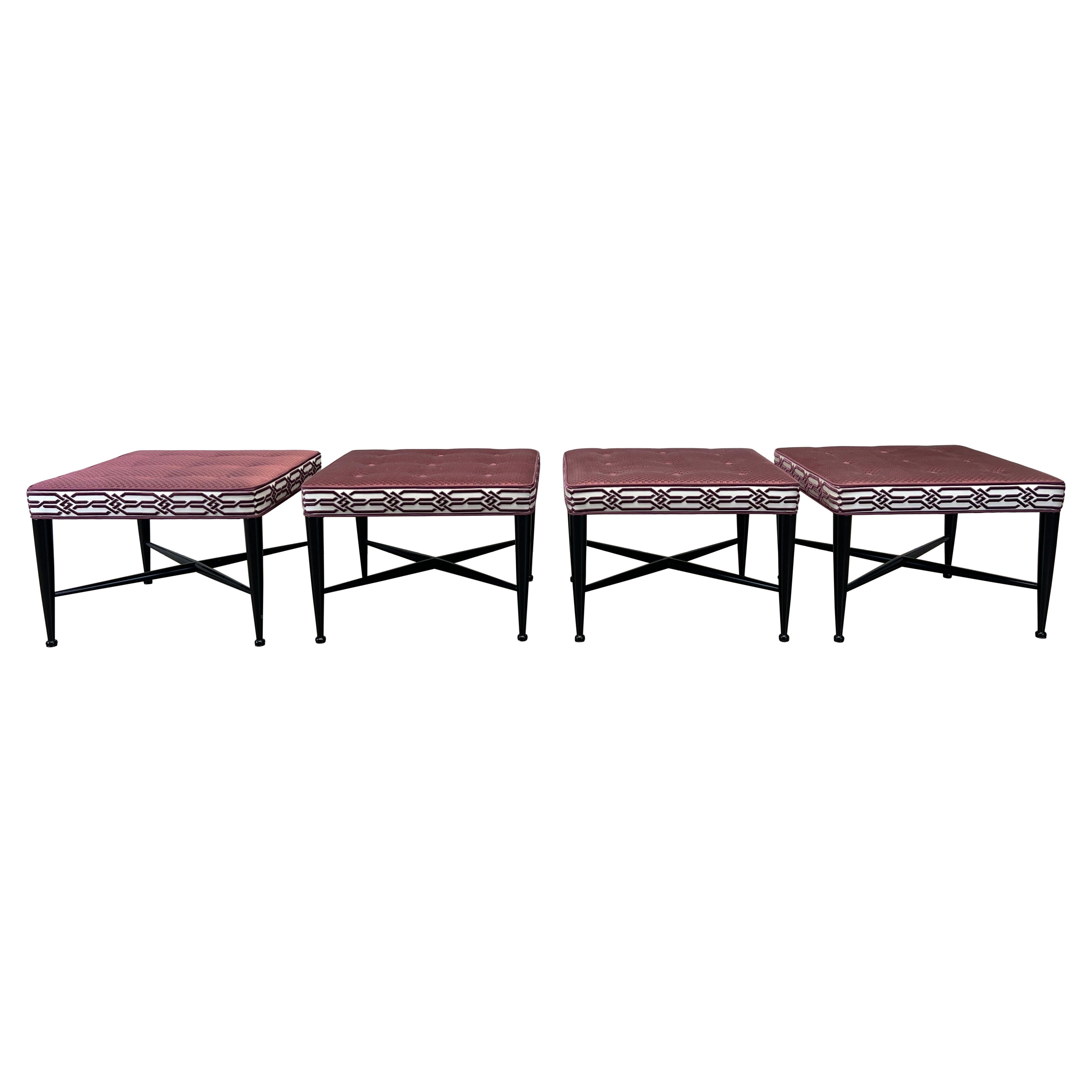 Four Thebes Stools by Edward Wormley for Dunbar