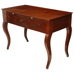 18th Century Italian Walnut Desk/Console Table with Curved Legs