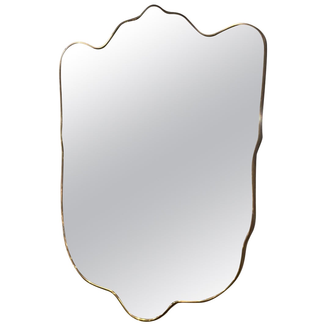Eye Catching Brass Mirror - Italy 1950s
