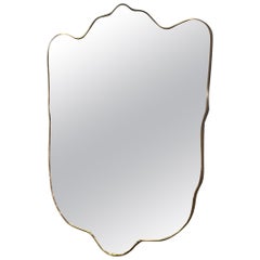 Eye Catching Brass Mirror - Italy 1950s