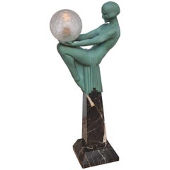 Retro Art Deco Lamp of a Figural-Female