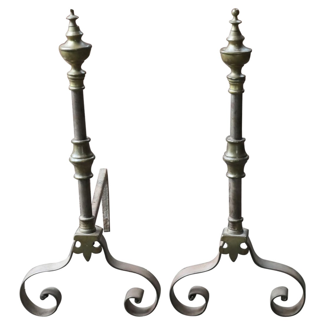 Chandelles ou chenets d'époque Napoléon III, 19e siècle, France