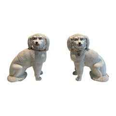 Coppia di figure di cani Cavalier King Spaniel in porcellana Staffordshire