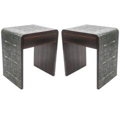 Pair of Genuine Shagreen Side Tables 