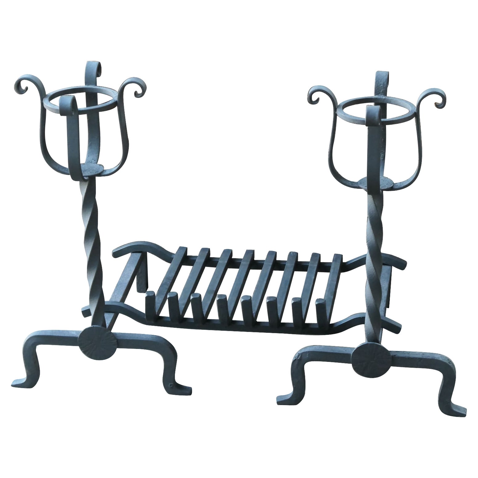 Grille de cheminée ou panier à feu français de style Napoléon III, 20e siècle