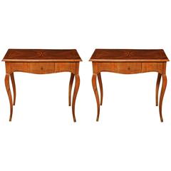 Pair of Italian Inlaid Side Tables