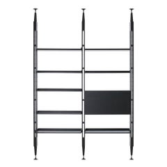 Bibliothèque modulaire Infinito de Franco Albini, en bois teinté noir par Cassina