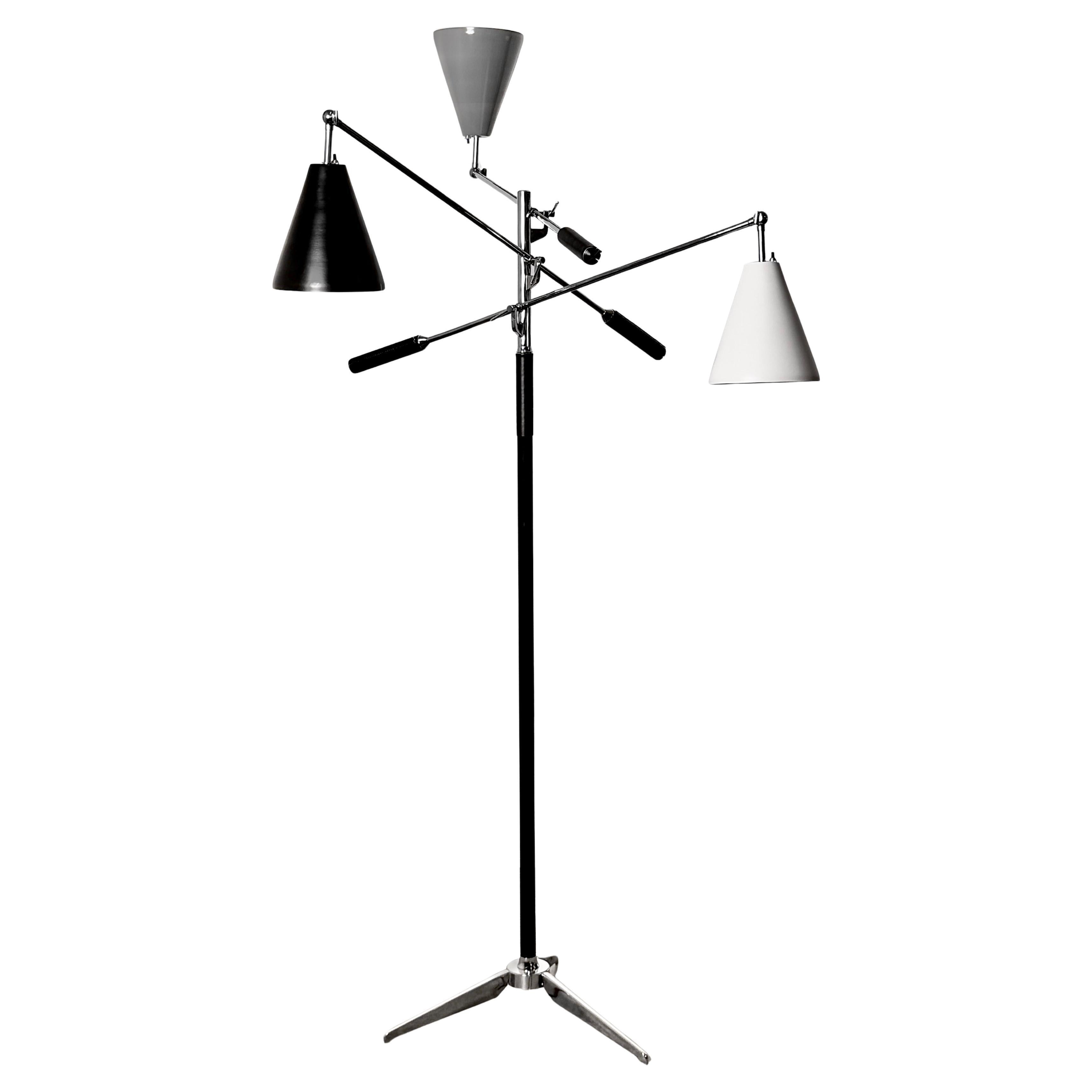 Lampadaire à trois bras de style Angelo Lelii pour Arredoluce, Italie, années 1960