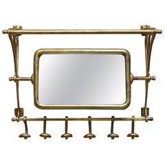 ViNTAGE GOLD LEAF PORMANTEAU LUGGAGE RACK COCK & CHEVAL MIRROR POUR ENTRANCE
