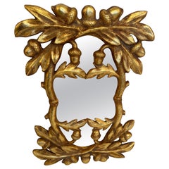 Beautiful Gold Leaf Mirror with Acorns & Leaf Motif