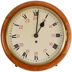 Antique English Oak Dial Clock