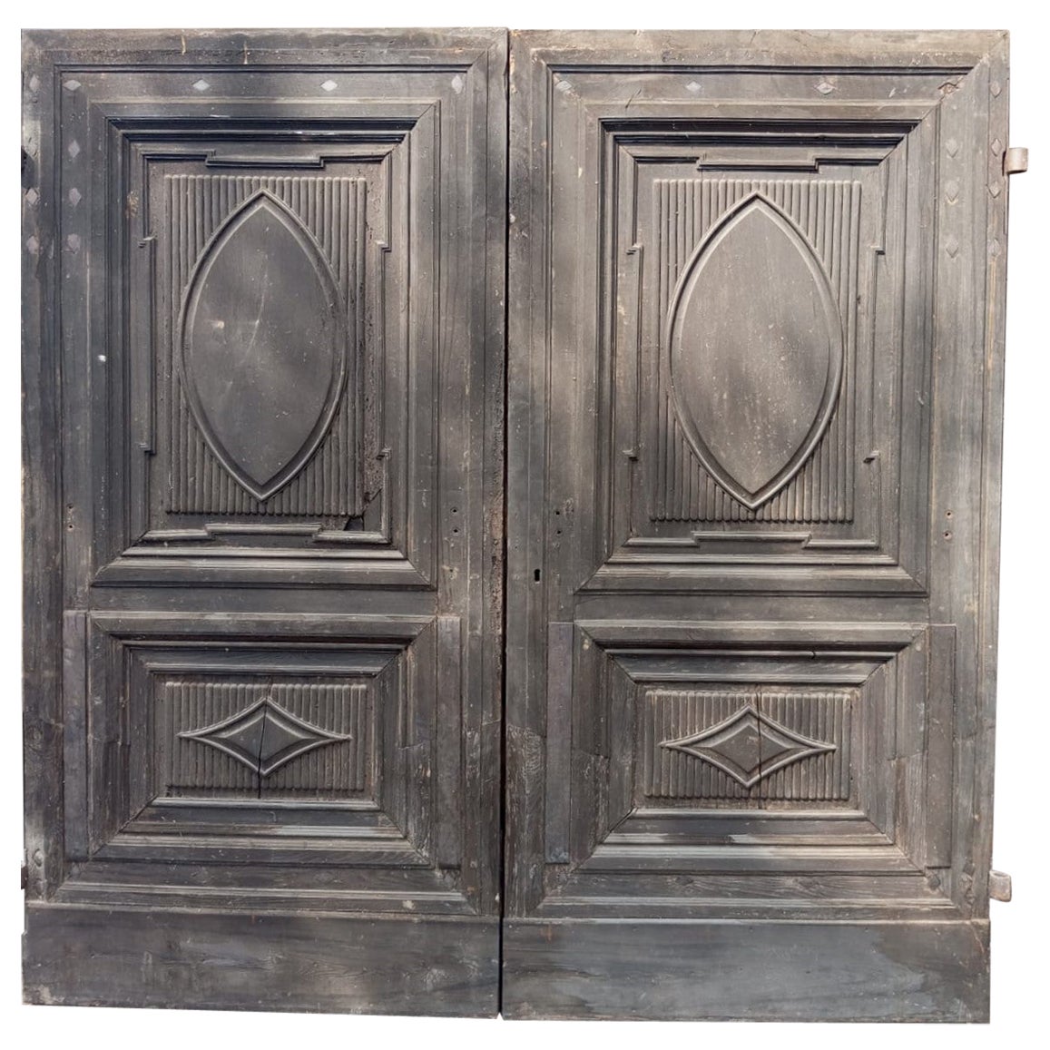 Big Entrance main door in carved walnut wood, Italy