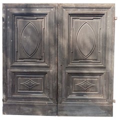 Big Entrance main door in carved walnut wood, Italy
