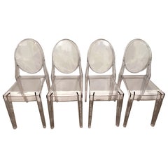 Satz von vier Crystal Victoria Ghost Stühlen von Philippe Starck für Kartell, 2006