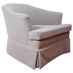 Mohair Velvet Upholstered Armchair