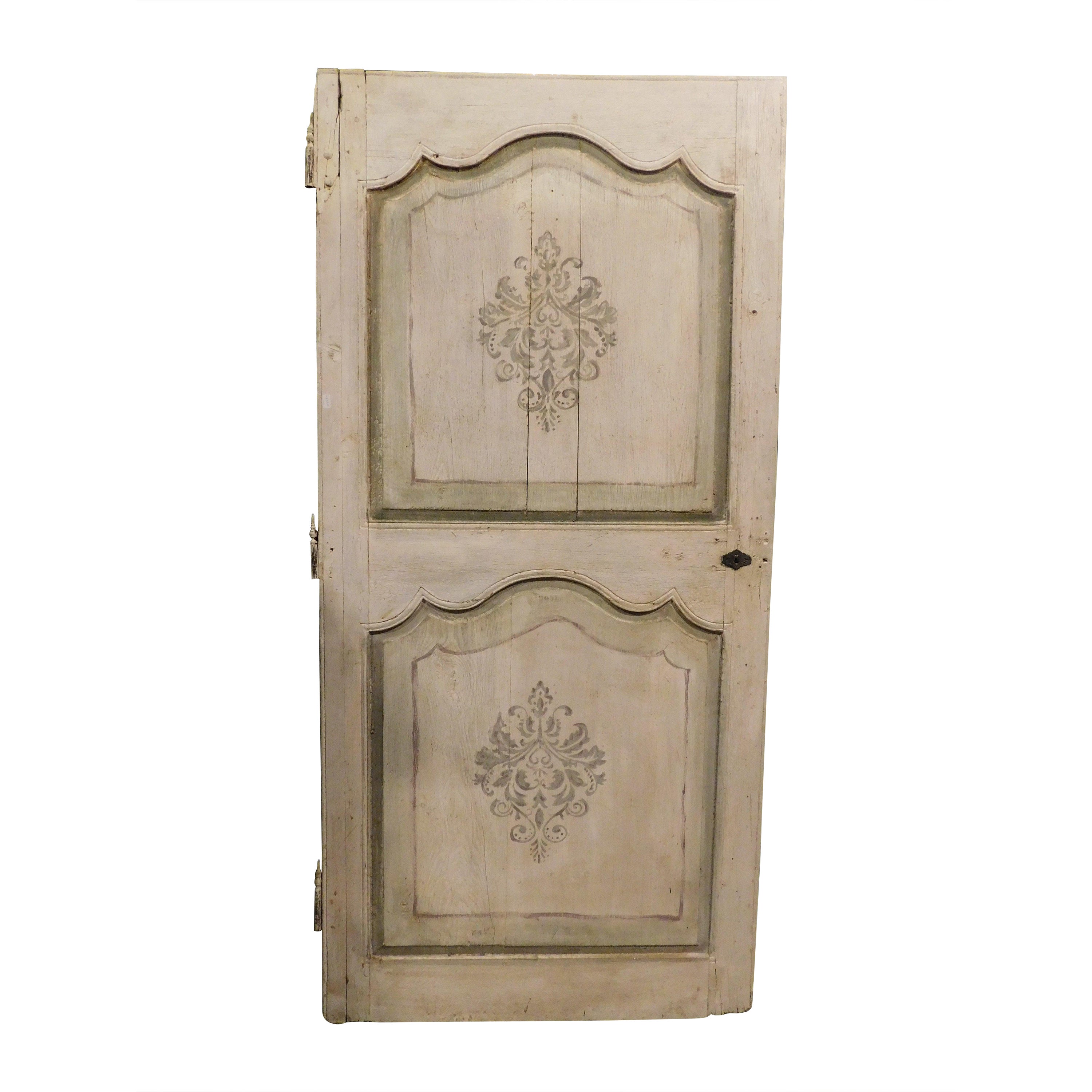 Porte en bois laqué et peint aux formes géométriques baroques, Italie