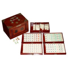 EXQUISITE COMPLETE FOUR PERSON MAHJONG SUITE CIRCA 1920's CHINESE EXPORT PERIOD
