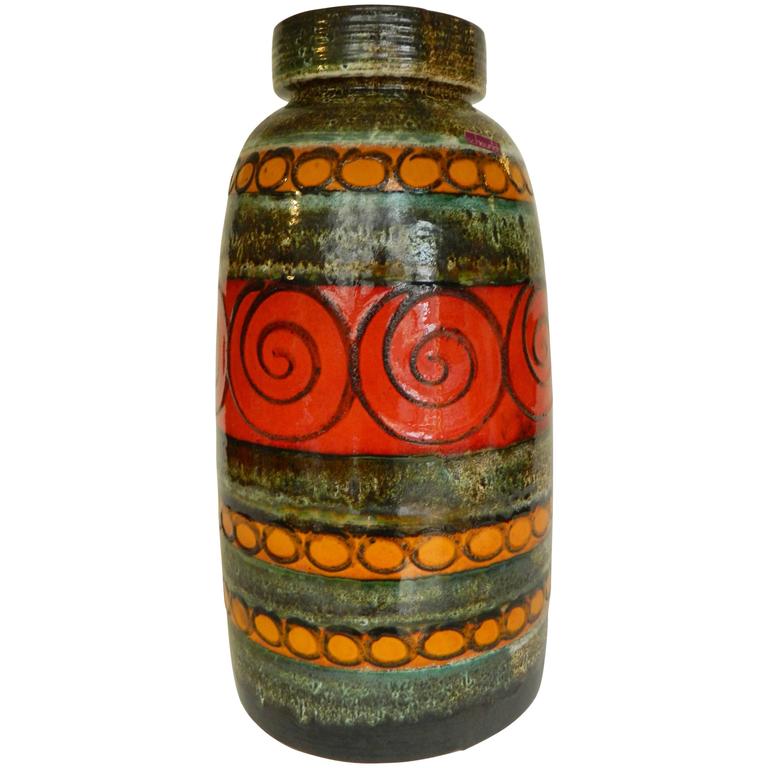 Large German Floor Vase By Scheurich For At 1stdibs Large German Floor Vase By Scheurich For