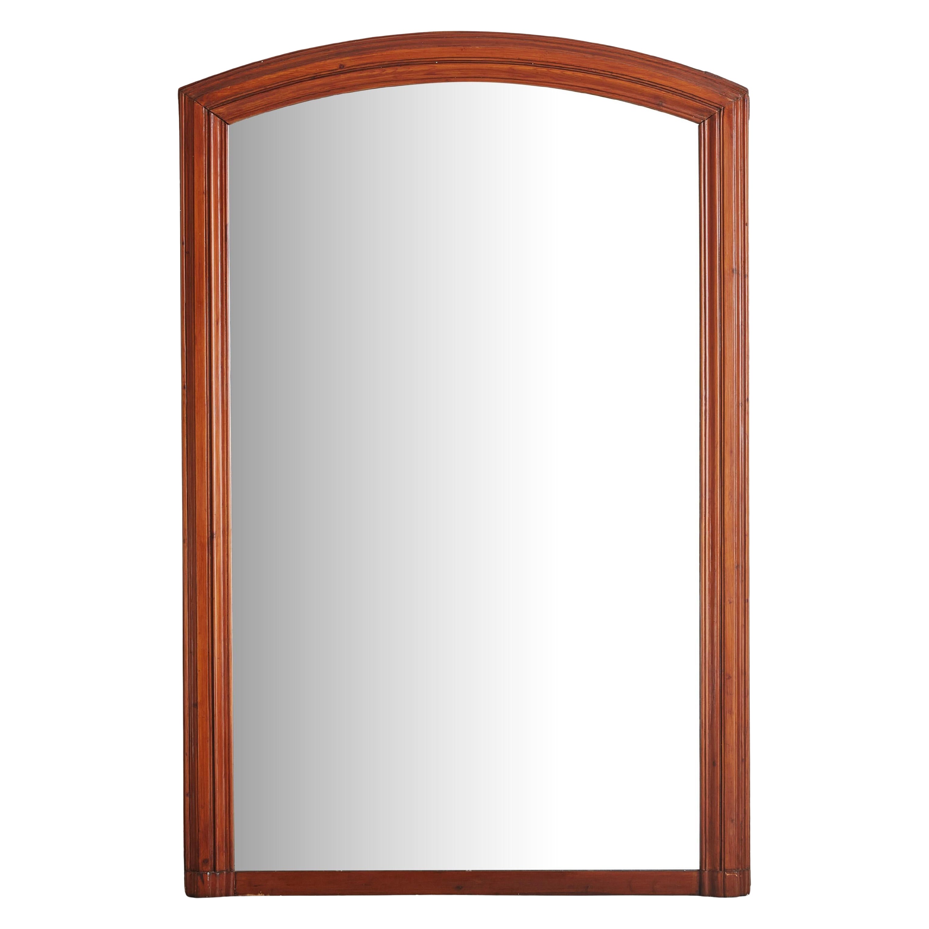 Grand miroir français en noyer, 19e siècle