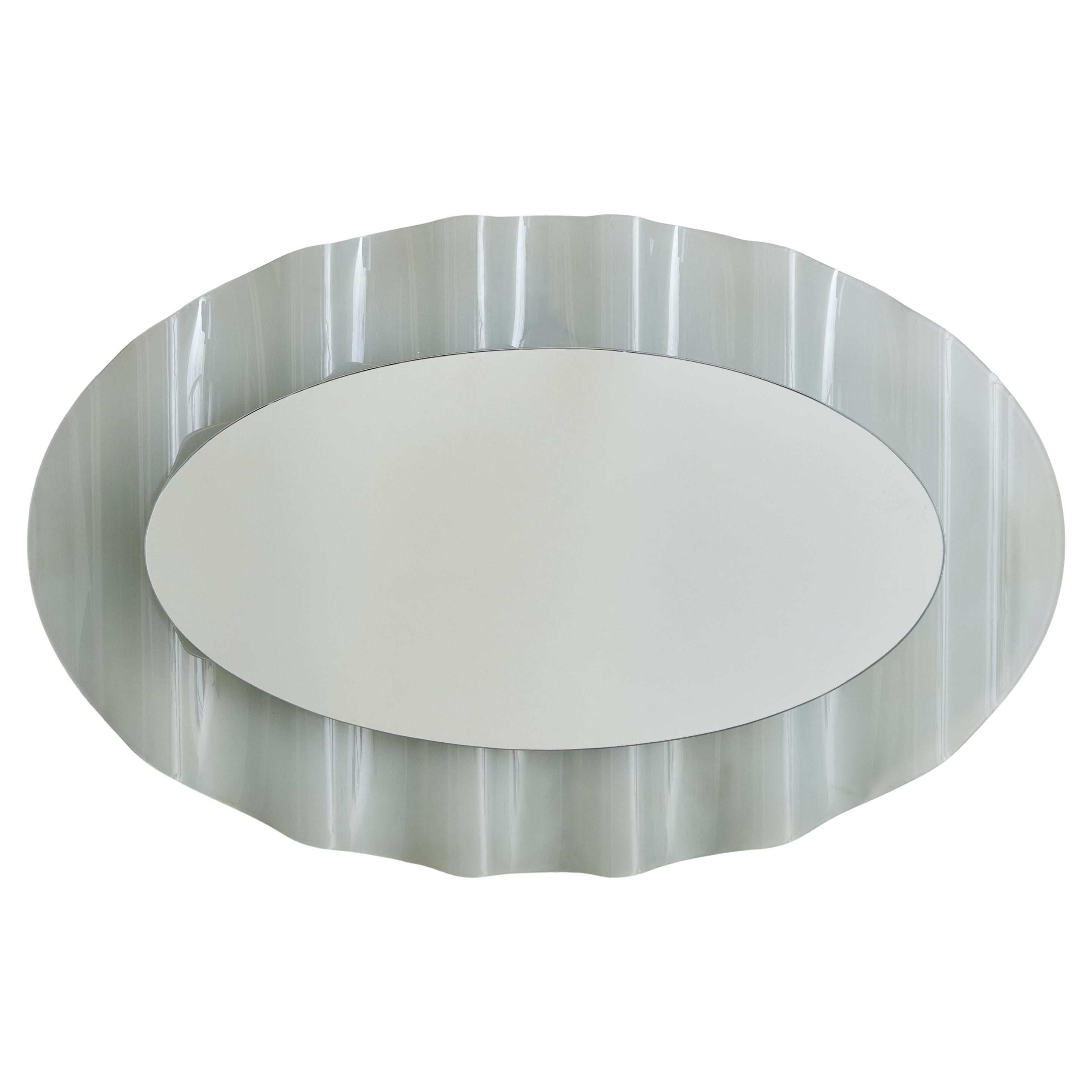 Espejo de pared italiano "Onda" de Nanda Vigo para Glas Italia, años 80